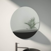 Зеркало Evoform Shadow d70 BY 0562 с металлической полочкой - Черный цвет стекло
