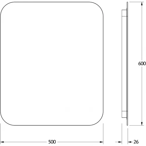 Зеркало Defesto Opti 50x60 DF 2803 с подсветкой 19W-4500К/Без выключателя/Нейтральный белый свет