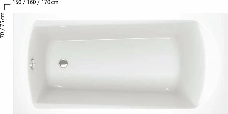 Акриловая ванна Ravak Domino 170x75 C631000000 без гидромассажа