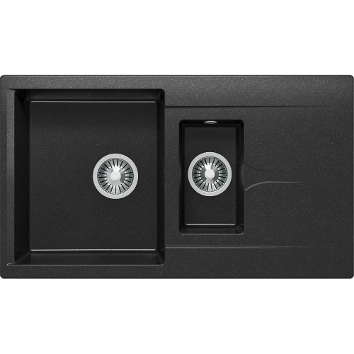 Кухонная мойка Polygran Brig-870 №16 627383 Черная искусственный камень (литьевой мрамор) встраиваемый