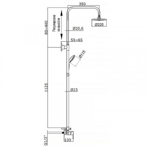 Душевая система Azario Tevis AZ-15780161 цвет Хром