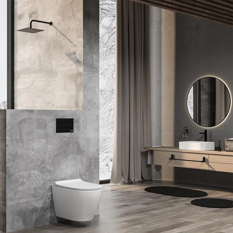 Унитаз WasserKRAFT Mindel H002.E034 подвесной цвет Белый с сиденьем Микролифт