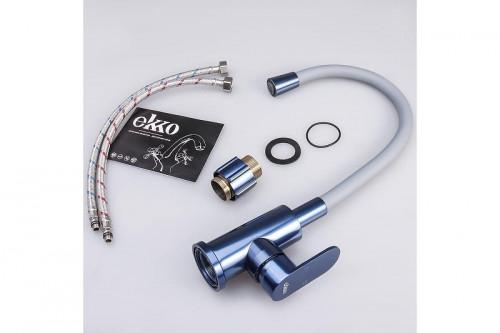 Смеситель для кухни Ekko E4223-21 цвет Синий Серый