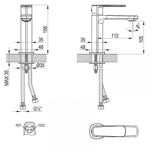 Смеситель для раковины Lemark Melior LMF-1012B-C цвет Хром