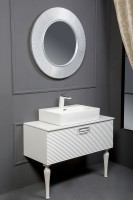 Тумба под раковину Boheme Armadi Art Vallessi Avangarde Linea 80 842-080-WCR подвесная Белая Хром МДФ / ЛДСП