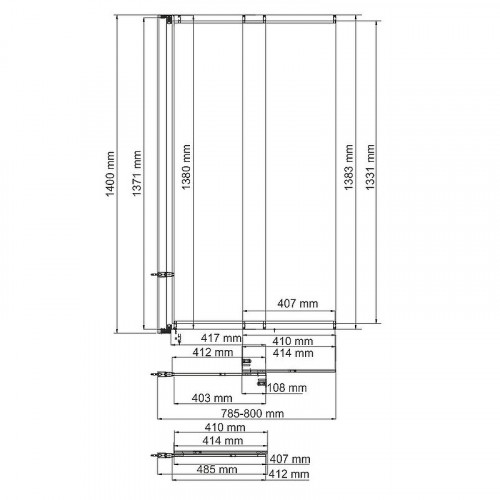 Шторка на ванну WasserKRAFT Main 80 41S02-80 профиль Хром стекло прозрачное