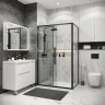 Душевой уголок Grossman Cosmo 130х70 120.K33.02.1370.21.00 профиль Черный матовый стекло прозрачное