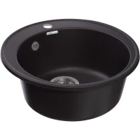 Кухонная мойка GranFest Quarz GF-Z08 Черная искусственный камень (литьевой мрамор) встраиваемый