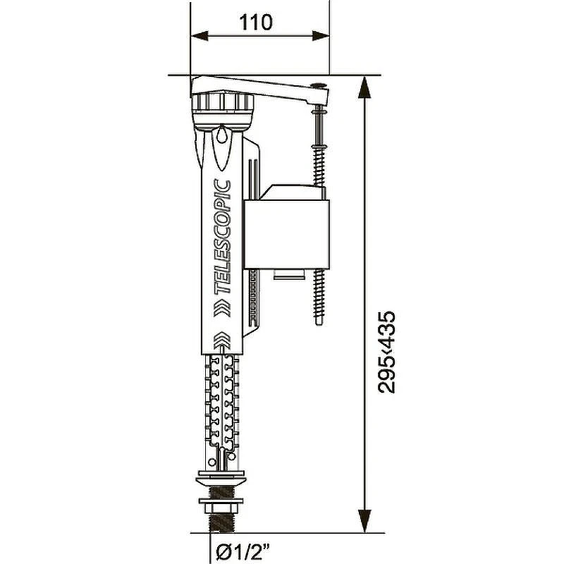 Наливная арматура Wirquin Jollyfill FB150TL1 10975058 телескопическая G 1/2
