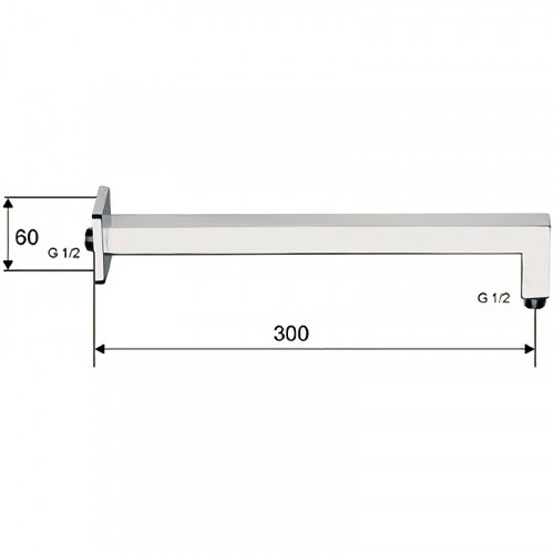 Кронштейн для верхнего душа Remer 348S30 Хром латунь на стену