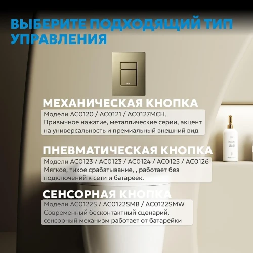 Кнопка смыва для инсталляции Abber AC0123BG цвет Золото брашированное