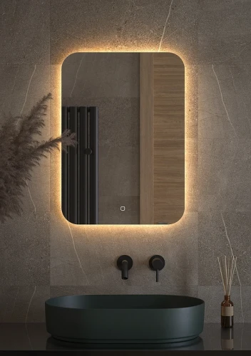 Зеркало Defesto Opti 50x70 DF 2814S с подсветкой 21W-3000К/Сенсорный выключатель/Теплый белый свет