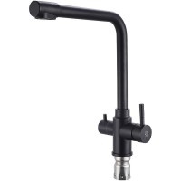 Смеситель для кухни Ростовская Мануфактура Сантехники SUS125BL-017F-015 Черный матовый нержавеющая сталь