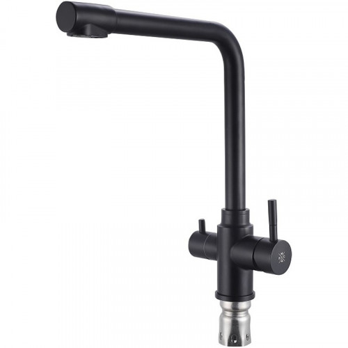 Смеситель для кухни Ростовская Мануфактура Сантехники SUS125BL-017F-015 Черный матовый нержавеющая сталь