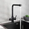Смеситель для кухни Ростовская Мануфактура Сантехники SUS125BL-017F-015 Черный матовый нержавеющая сталь