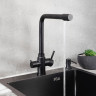 Смеситель для кухни Ростовская Мануфактура Сантехники SUS125BL-017F-015 Черный матовый нержавеющая сталь