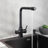 Смеситель для кухни Ростовская Мануфактура Сантехники SUS125BL-017F-015 Черный матовый нержавеющая сталь