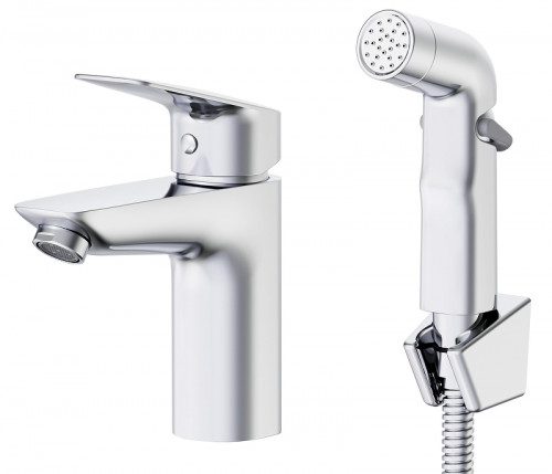 Смеситель для раковины ESKO Kaliningrad KG27H с гигиеническим душем цвет Хром