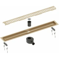 Душевой лоток Timo Drain System 60 DS230106/17 с решеткой Золото матовое