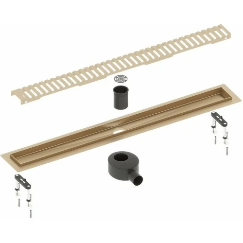 Душевой лоток Timo Drain System 60 DS230106/17 с решеткой Золото матовое
