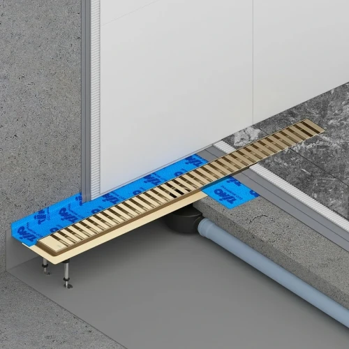 Душевой лоток Timo Drain System 60 DS230106/17 с решеткой Золото матовое