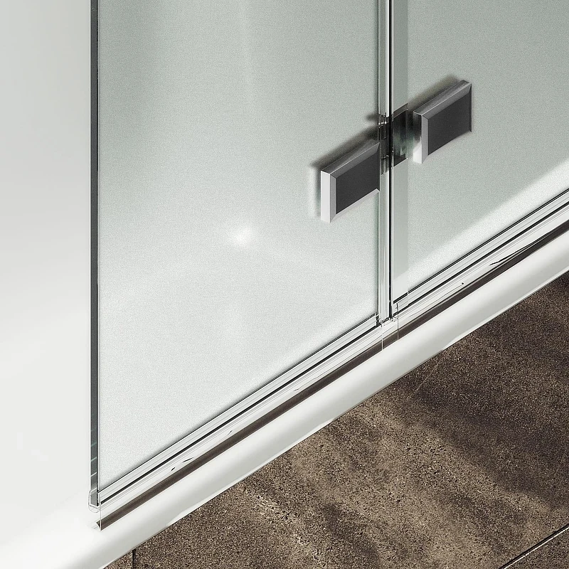 Шторка для ванны Maybah Glass MGV-581-4 750х1400 складная 3 секции Хром глянцевый стекло сатиновое