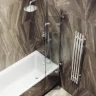 Шторка для ванны Maybah Glass MGV-581-4 750х1400 складная 3 секции Хром глянцевый стекло сатиновое