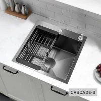 Кухонная мойка Esbano CASCADE 500 CASCADE-S цвет Оружейная сталь ("nano black)
