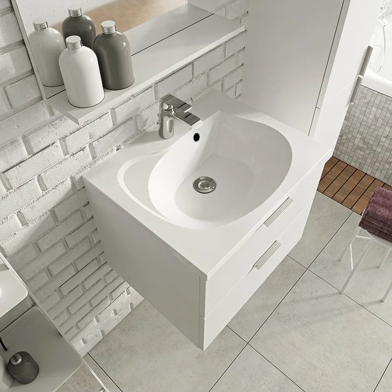 Тумба под раковину Ravak SD Rosa II 60 X000001494 подвесная Белая глянцевая МДФ / ЛДСП