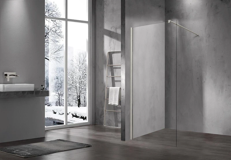 Душевая перегородка Vincea Walk-In 120 VSW-1H120CLBN профиль Брашированный никель стекло прозрачное