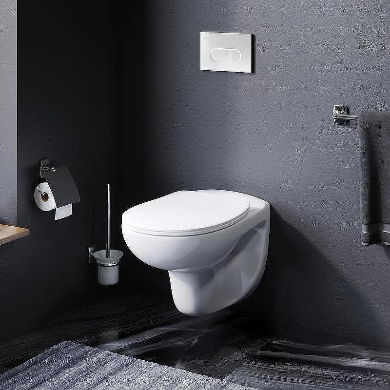 Комплект унитаза с инсталляцией AM.PM Willow IS110151.DX15C1700 с сиденьем Микролифт и клавишей смыва Хром глянцевый