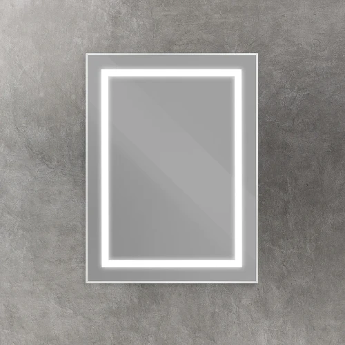 Зеркало BelBagno Kraft 60 SPC-KRAFT-600-800-SENS-AL с подсветкой Сатин с сенсорным выключателем стекло