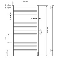 Электрический полотенцесушитель Comfysan Noumi EC-10 100x40 013875 Хром