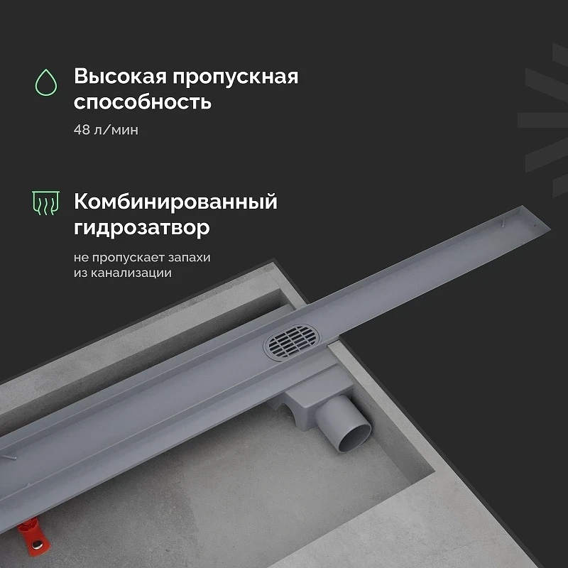 Душевой трап EWRIKA 8600180 цвет Хром