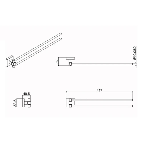 Полотенцедержатель Azario Rina AZ-87002A поворотный Хром