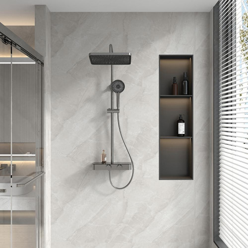 Душевая система Veconi Fossa FO-210-GR-C4 цвет Графит брашированный