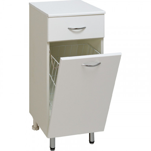 Тумба Runo Эконом 30 00000000112 с бельевой корзиной Белая МДФ / ЛДСП