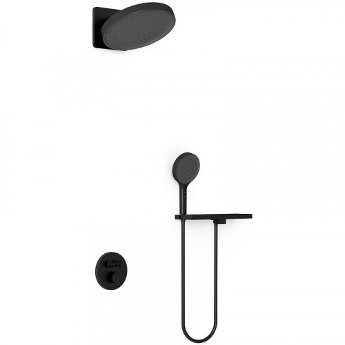 Душевая система Vincea Inspire VSFW-3I22MT3RMB с термостатом Черная матовая латунь встраиваемый