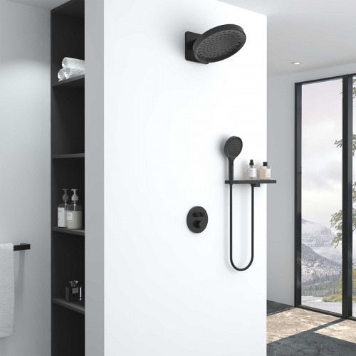 Душевая система Vincea Inspire VSFW-3I22MT3RMB с термостатом Черная матовая латунь встраиваемый