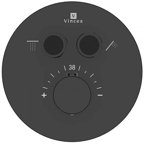 Душевая система Vincea Inspire VSFW-3I22MT3RMB с термостатом Черная матовая латунь встраиваемый