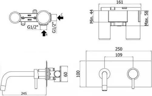 Смеситель для раковины Paffoni Light LIG103CR/M цвет Хром