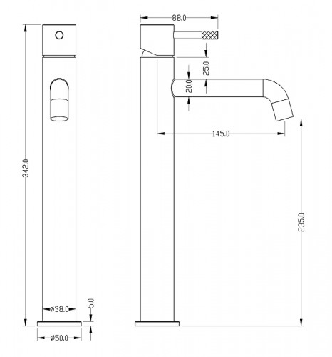 Смеситель для раковины Boheme Uno 462-CB цвет Брашированная медь