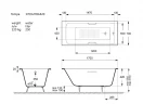 Чугунная ванна Vinsent Veron Tampa 170x70 VTP1707042H/VH0012BR-AS цвет Белый с квадратными бронзовыми ручками и антискользящим покрытием
