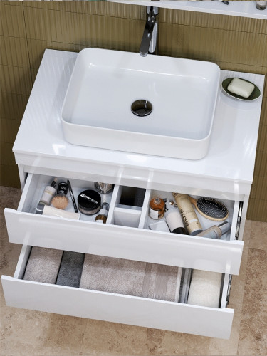 Тумба под раковину Vigo Urban 80 tp.URB.80.2Y подвесная Белая МДФ / ЛДСП