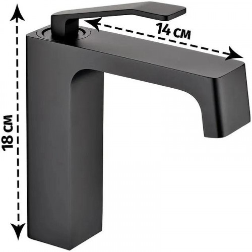 Смеситель для раковины Grocenberg GB2090BL Черный матовый