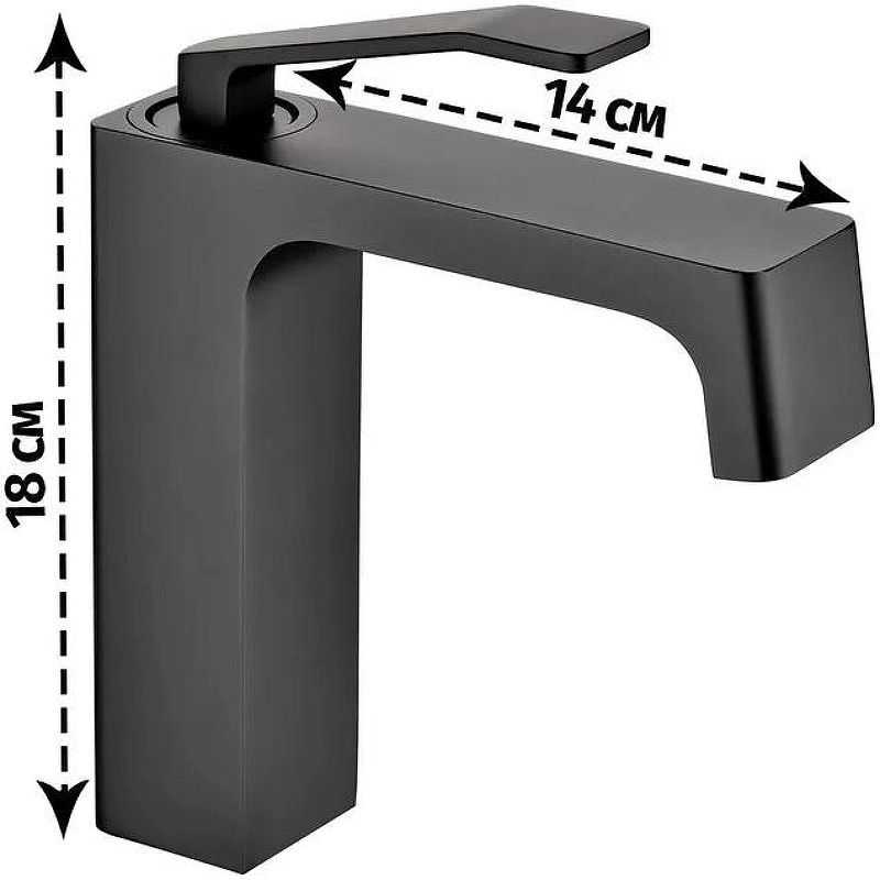 Смеситель для раковины Grocenberg GB2090BL Черный матовый