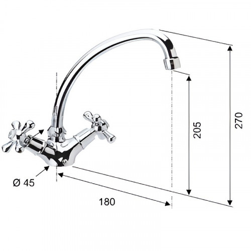 Смеситель для кухни Remer Liberty 43LIJ Хром латунь