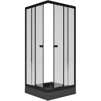 Душевой уголок Melodia della vita Square 80х80 MCNSQ8080TBk профиль Черный стекло прозрачное