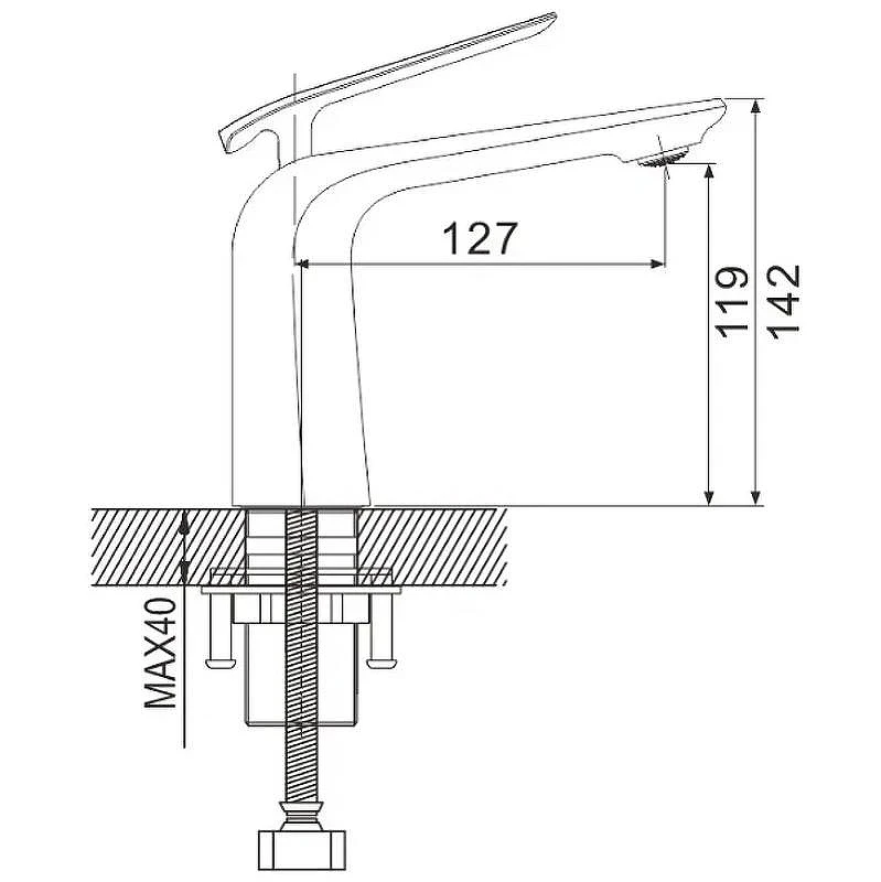 Смеситель для раковины Rose R13F R1301F Белый Хром