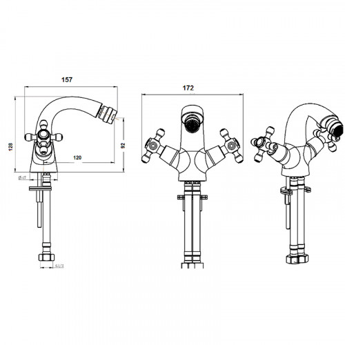 Смеситель для биде Boheme Camelia 296 Золото латунь